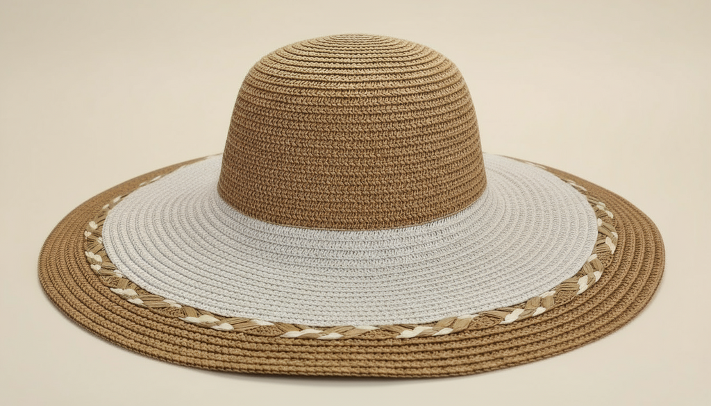 The "Oasis" Two-Tone Floppy Sun Hat - Ultimate Beach Glamour