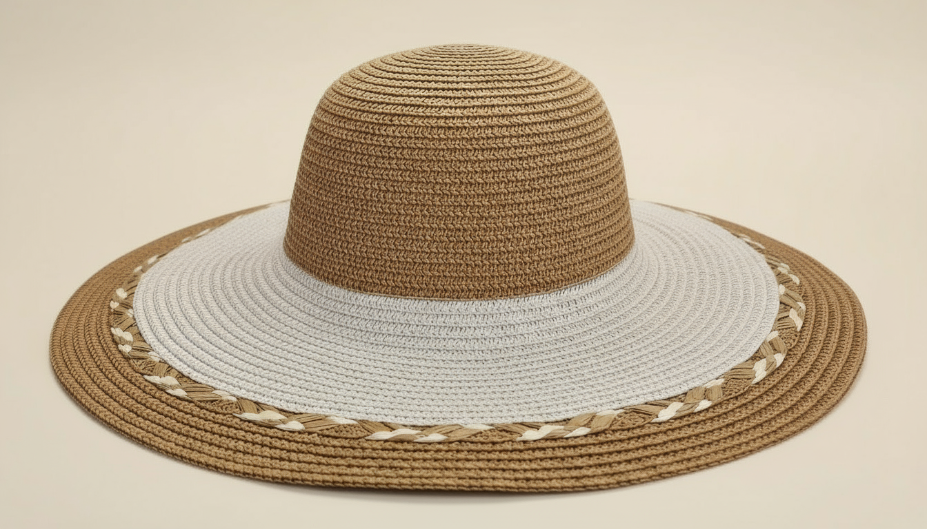 The "Oasis" Two-Tone Floppy Sun Hat - Ultimate Beach Glamour