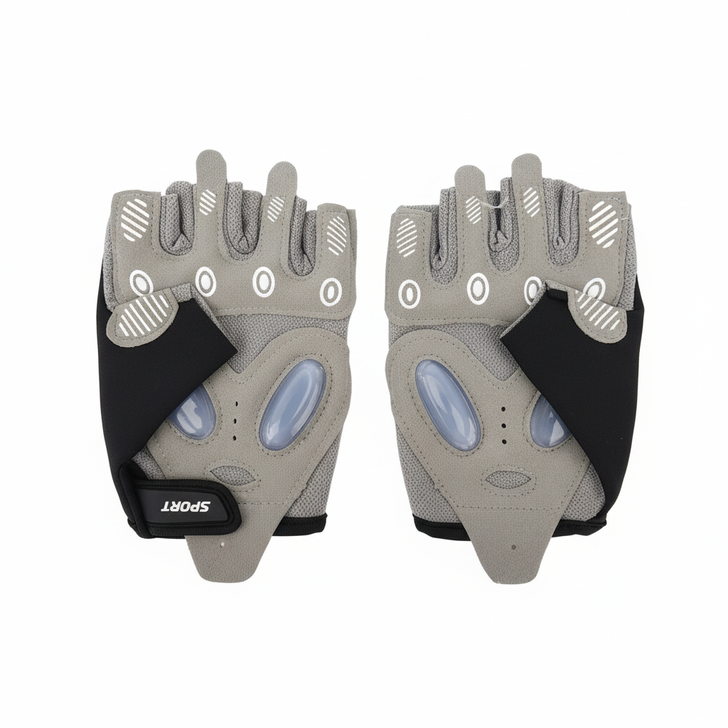 Black & beige gloves - back view packshot