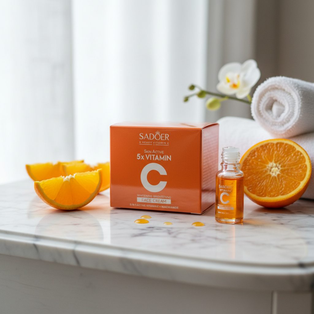 Sadoer Vitamin C Cream - Lifestyle with Oranges