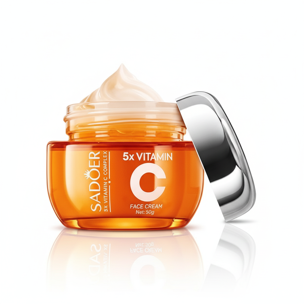 Open jar showing cream