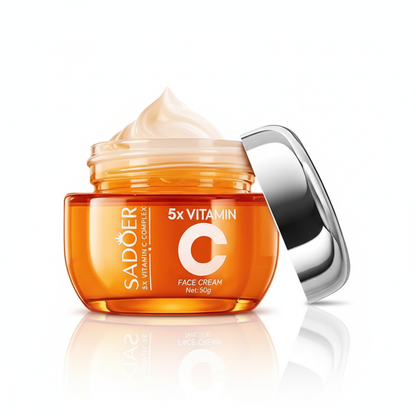 Open jar showing cream