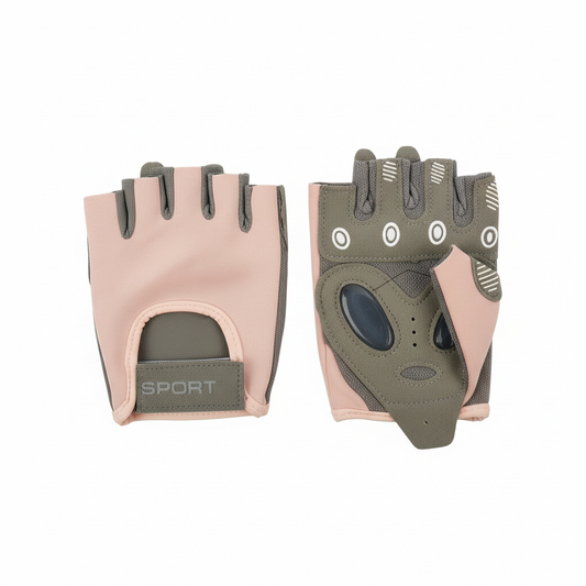 Pink & olive gloves packshot - back view