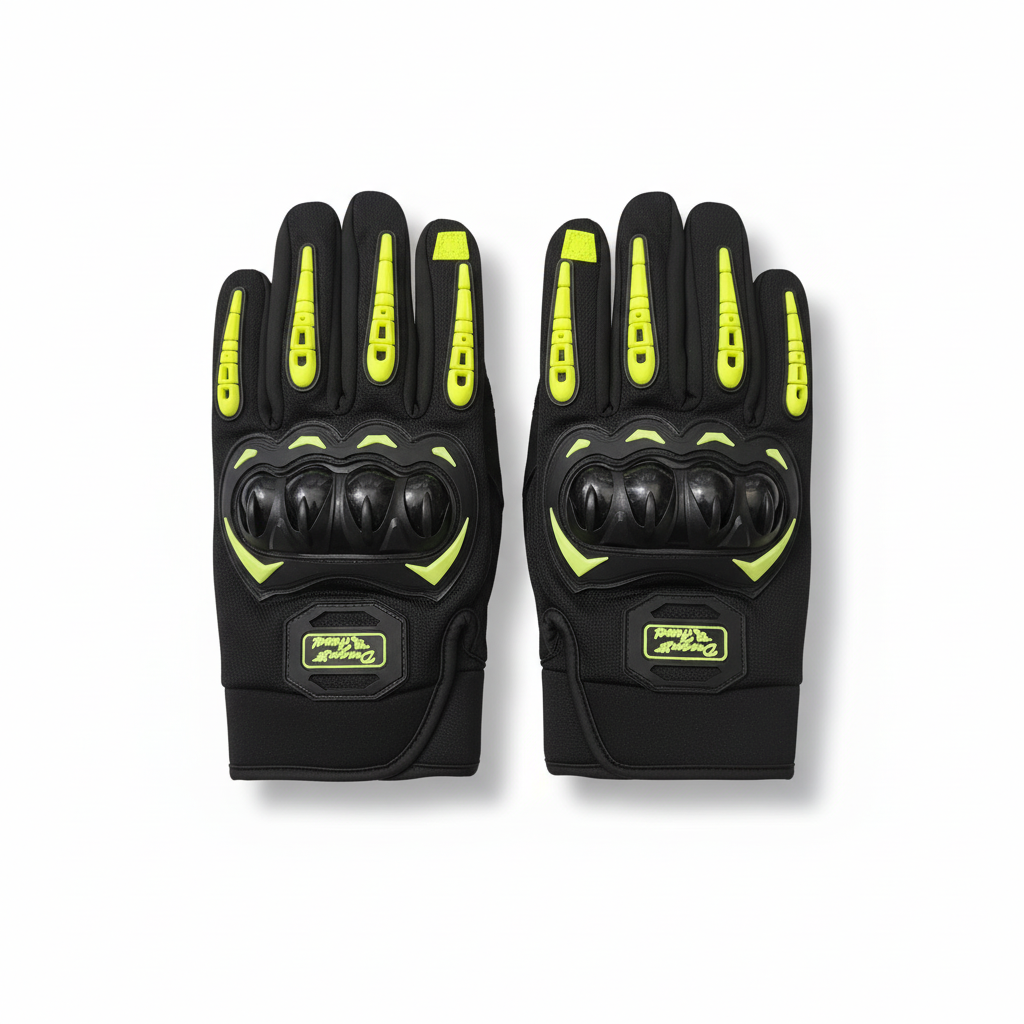 Professional packshot of motorcycle gloves