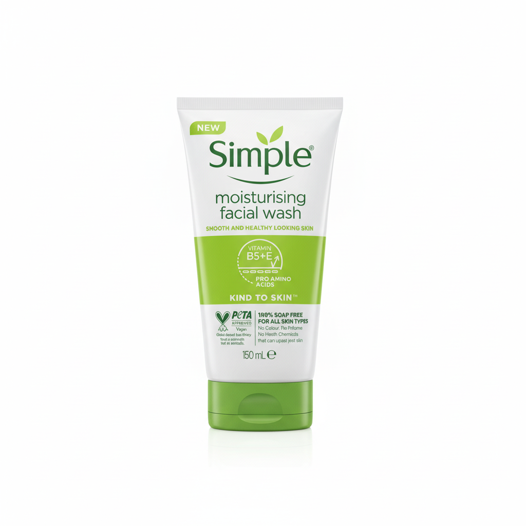 Professional packshot of Simple moisturising facial wash
