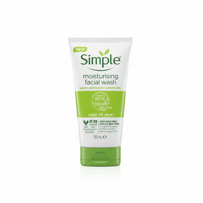 Professional packshot of Simple moisturising facial wash