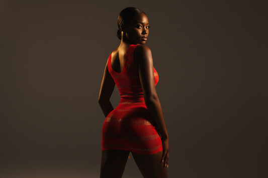 Red Fishnet Dress – Landscape Back